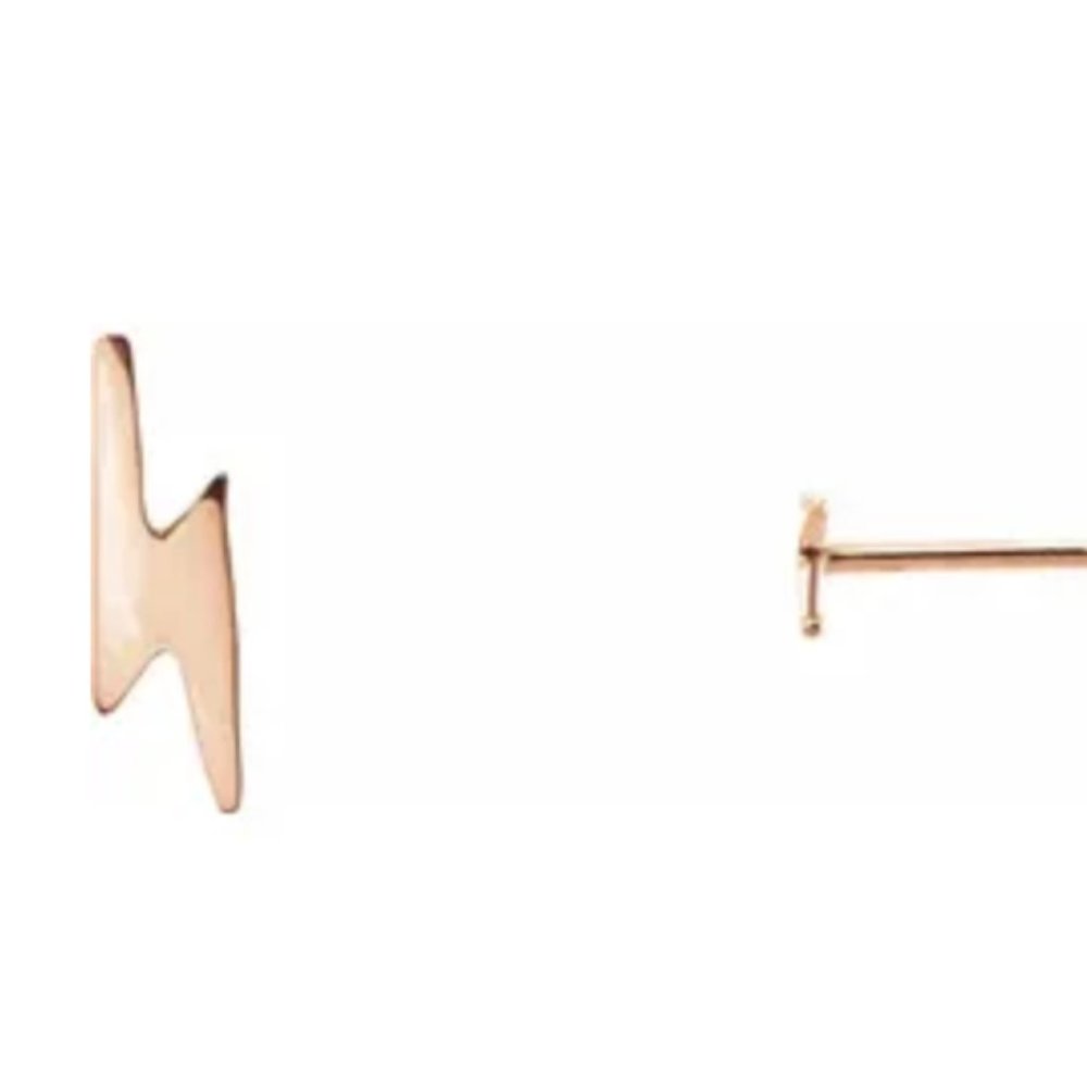SOLID 14K LIGHTNING BOLT EARRING SET